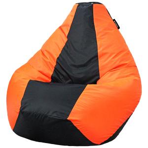 Кресло мешок груша SUPER BIG Oxford Black vs Orange