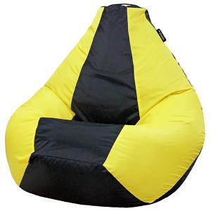 Кресло мешок груша BIG Oxford Black vs Yellow